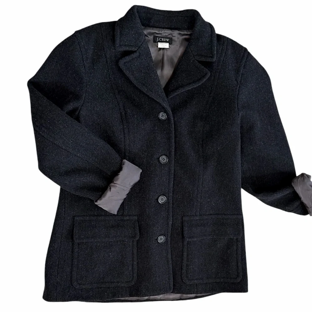 Vintage Y2K J. Crew Petite Women’s Peacoat Virgin Wool Cashmere Nylon
